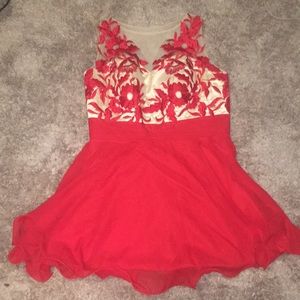 Red/cream party/cocktail dress